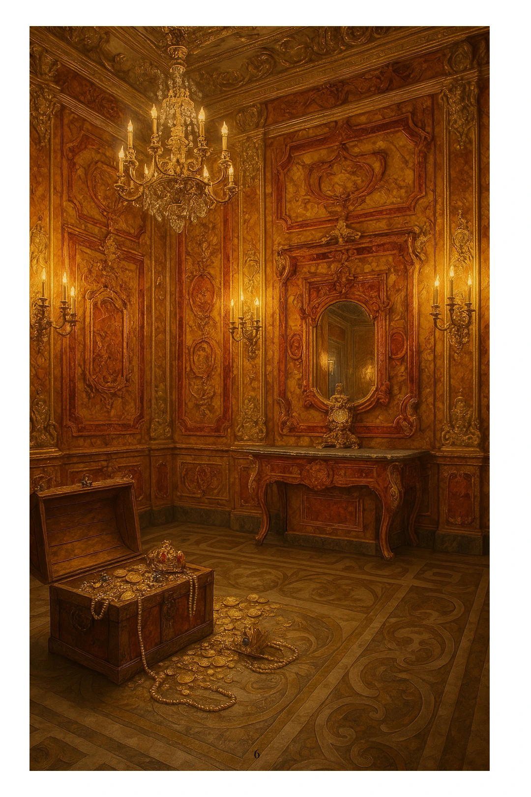 Das Bernsteinzimmer · Illustration · Buchseite 6