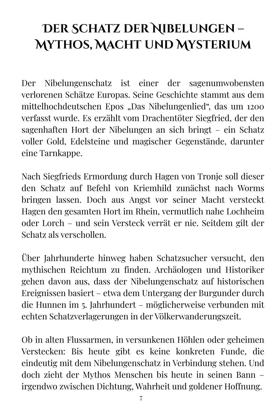 Der Schatz der Nibelungen – Mythos, Macht und Mysterium · Buchseite 7