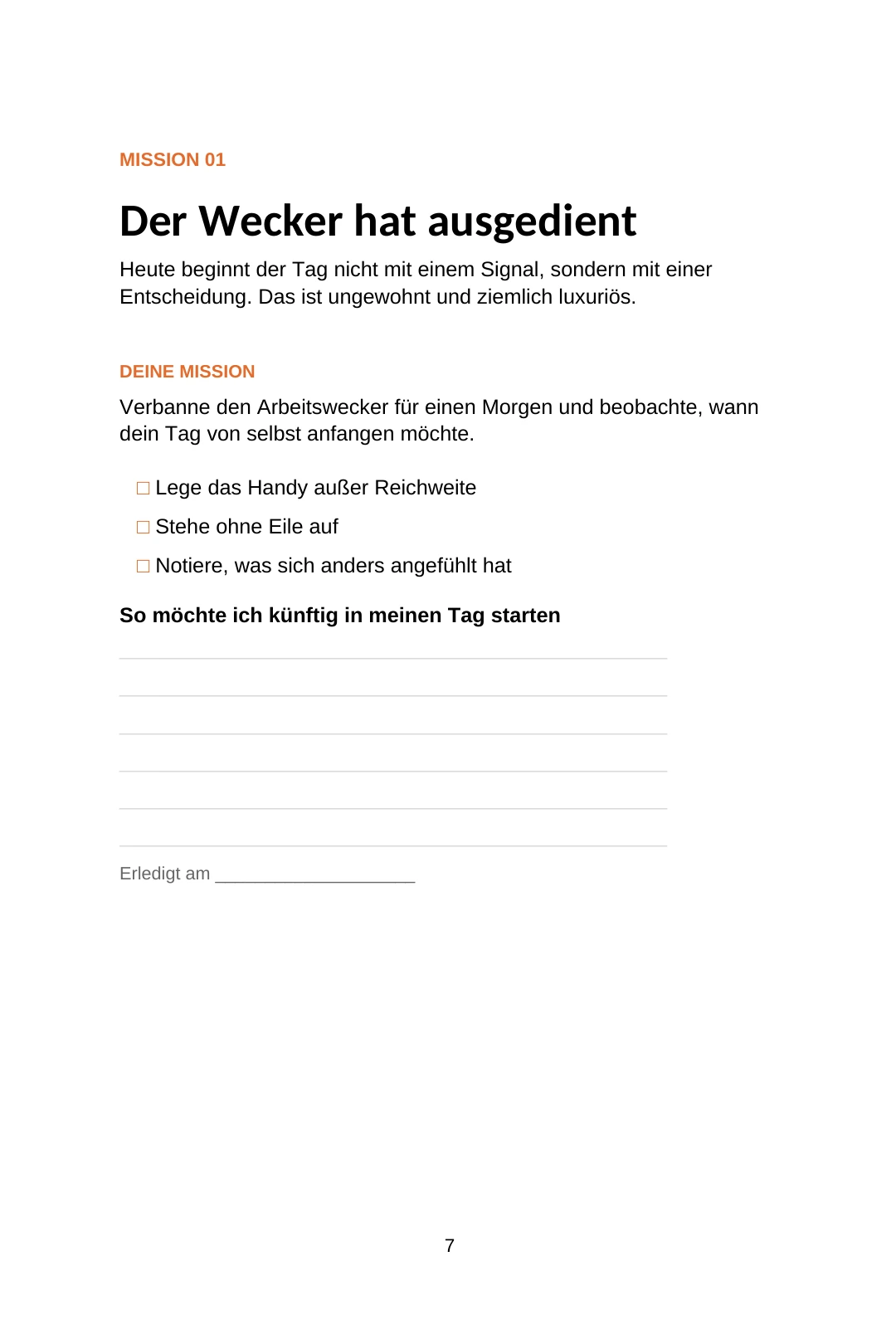 Mission 01: Der Wecker hat ausgedient · Buchseite 7