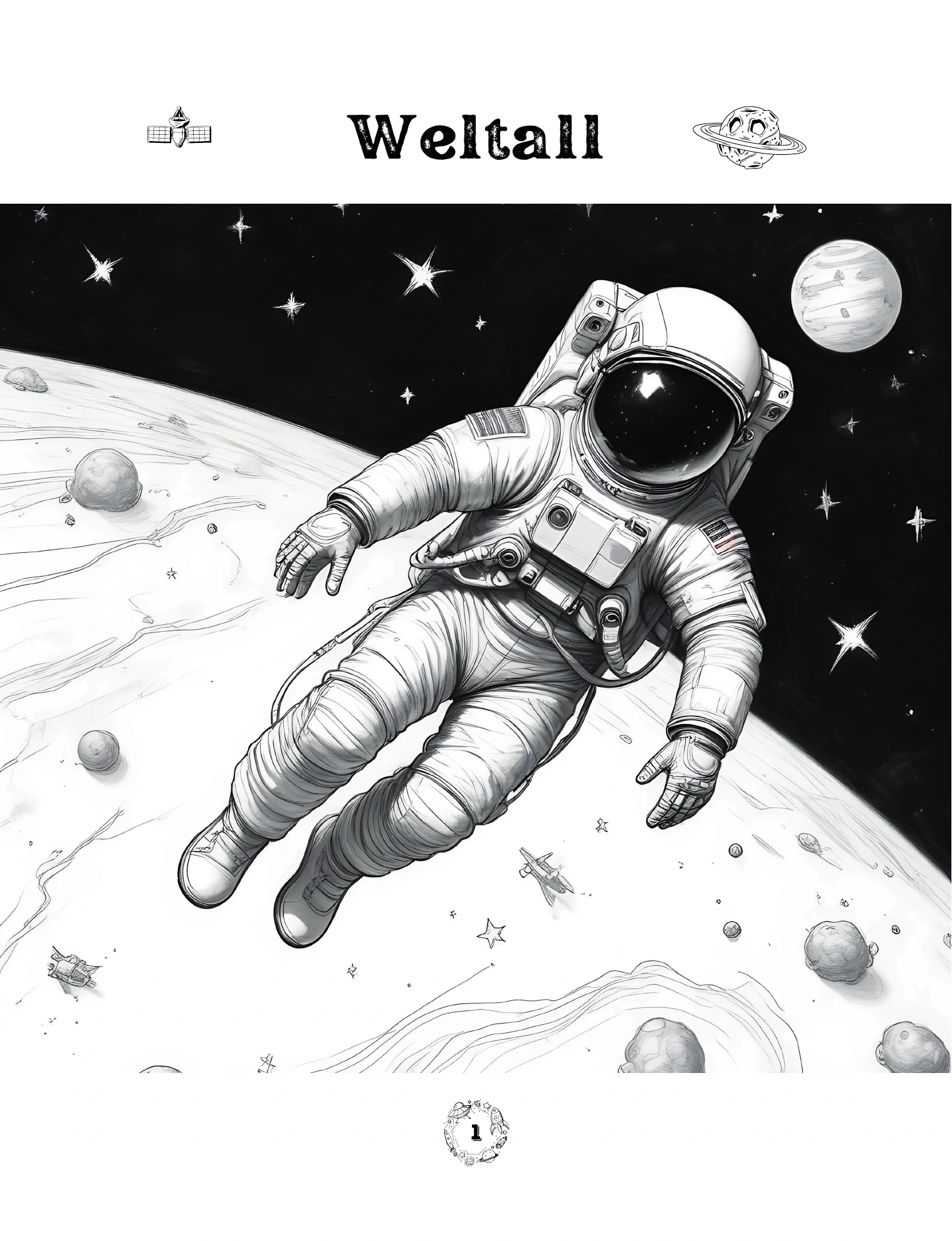 Astronaut über einer Mondlandschaft · PDF-Seite 3