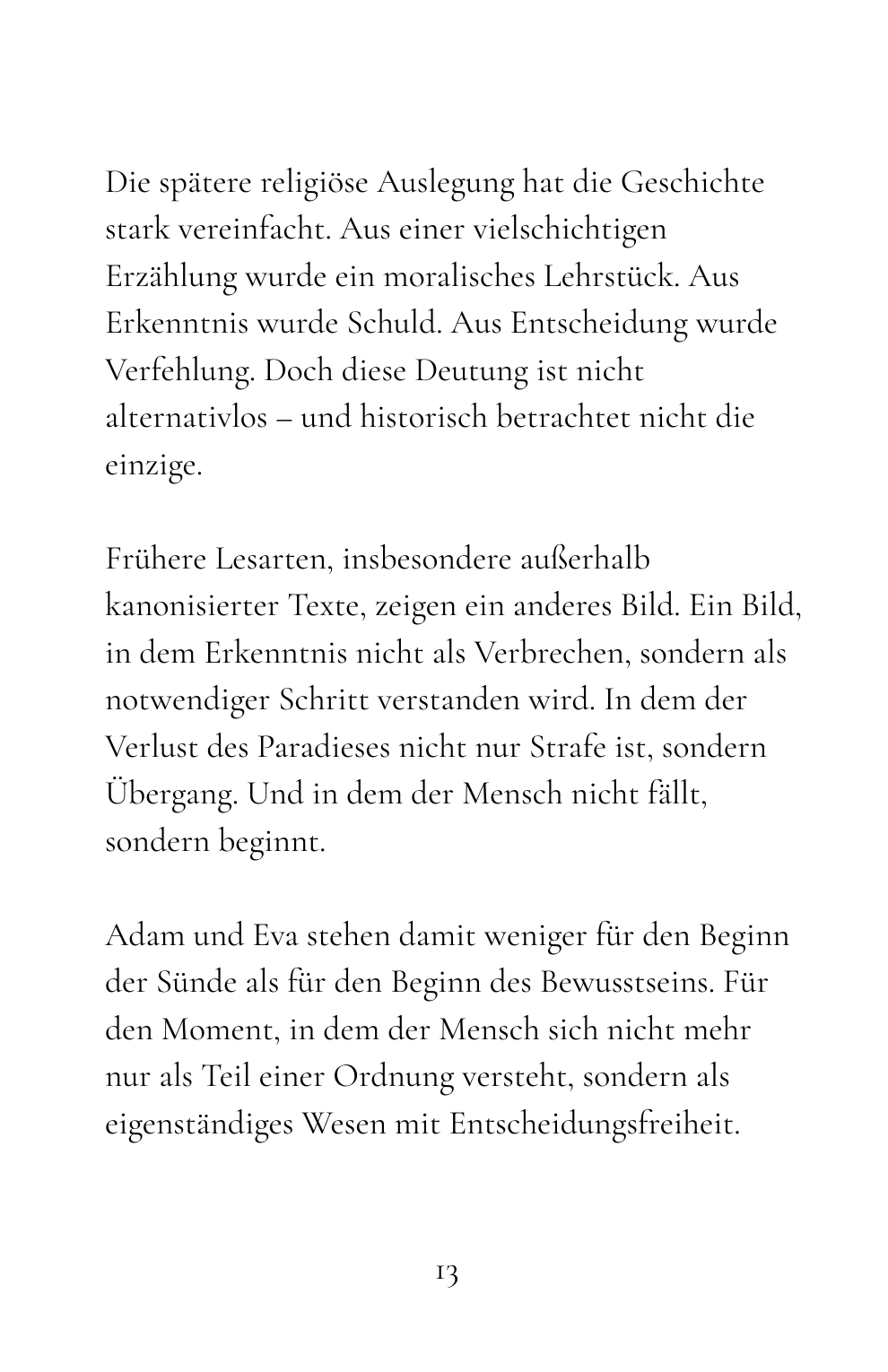 Kapitel 1: Warum Adam und Eva nie nur eine Geschichte waren · Buchseite 13