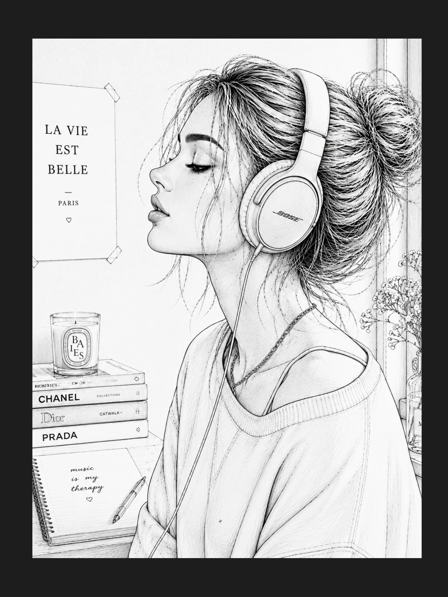 Musik und ein ruhiger Moment · Buchseite 63