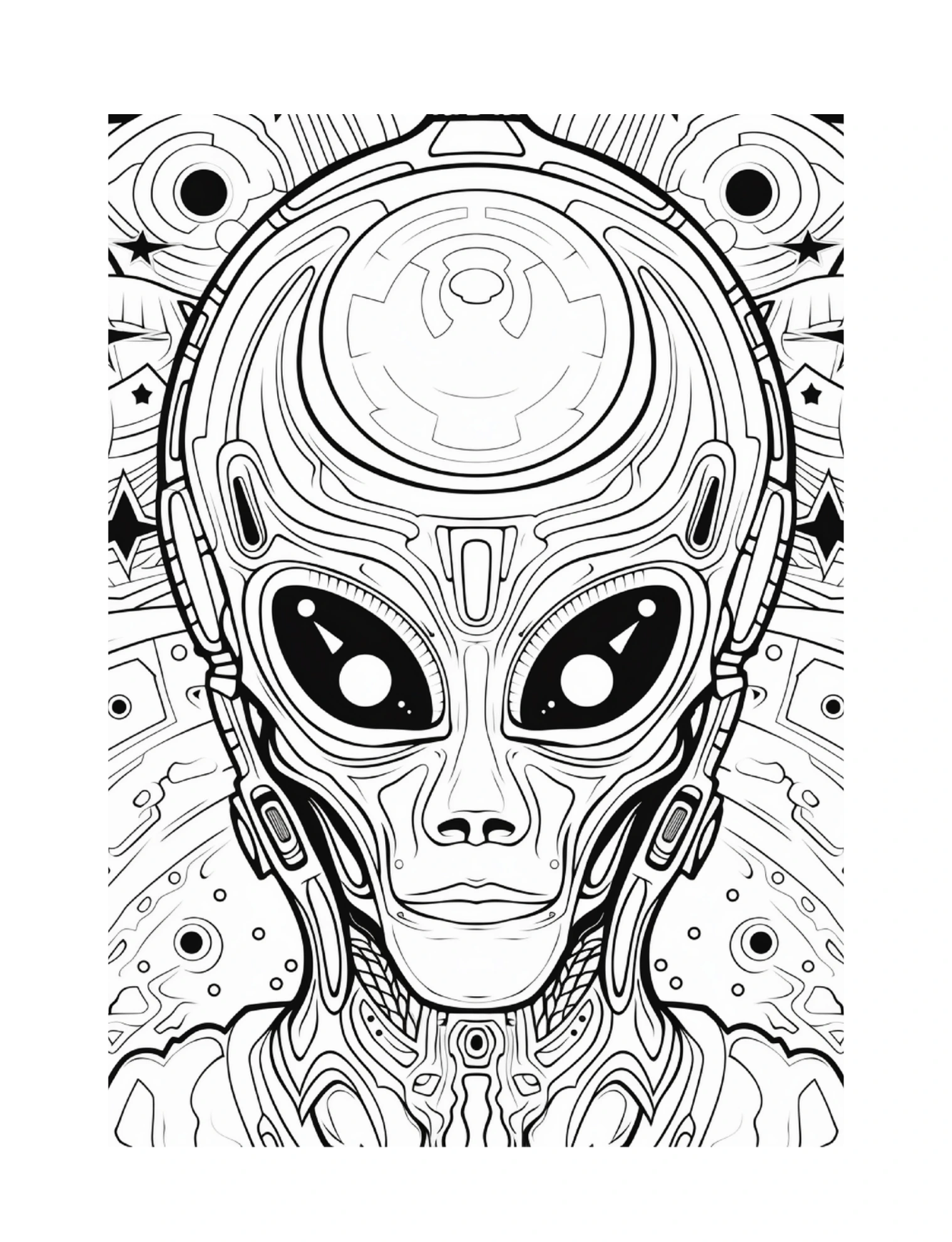 Cyborg-Alien mit mechanischen Kopfdetails · PDF-Seite 43