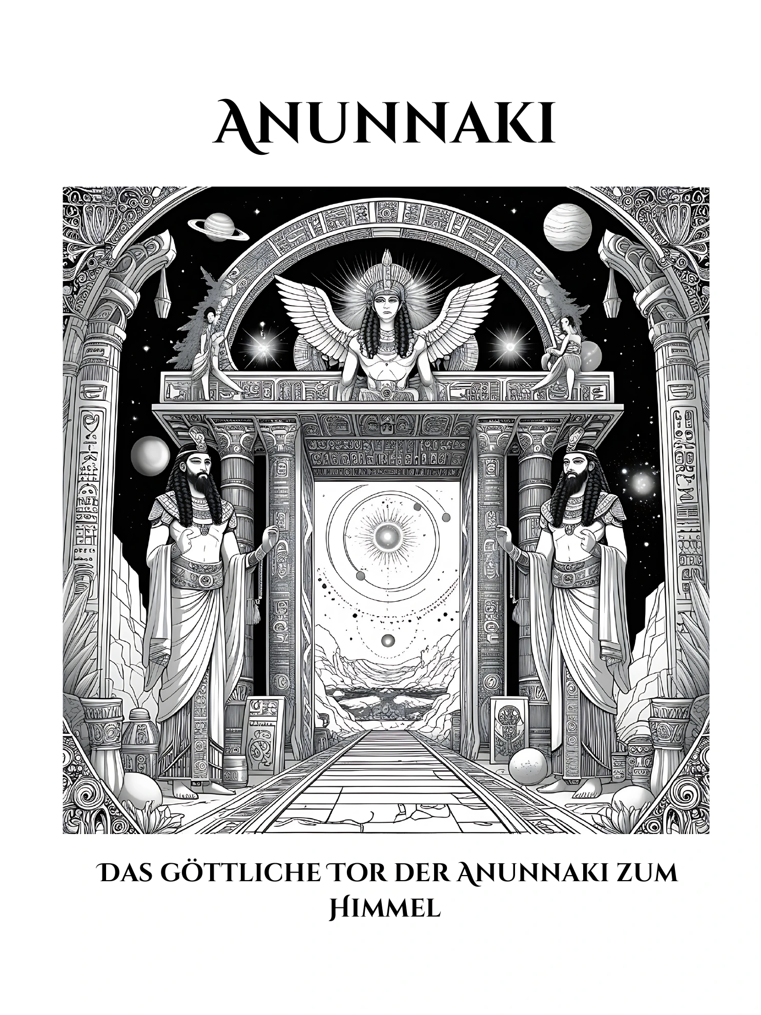 Das göttliche Tor der Anunnaki · Ausmalmotiv · Buchseite 13
