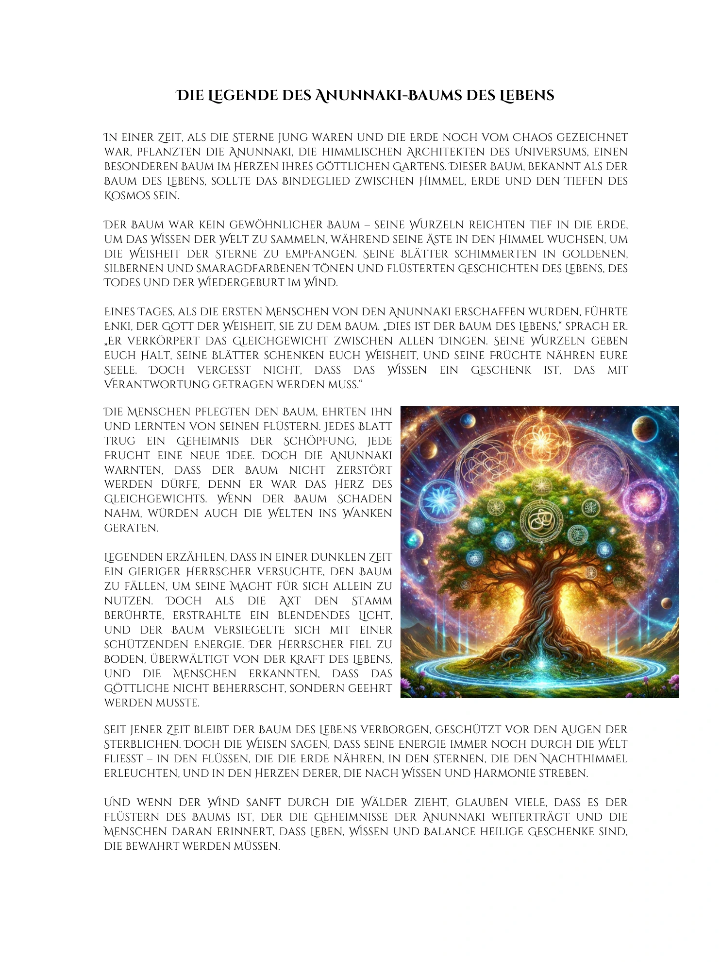 Die Legende des Anunnaki-Baums des Lebens · Geschichte · Buchseite 15