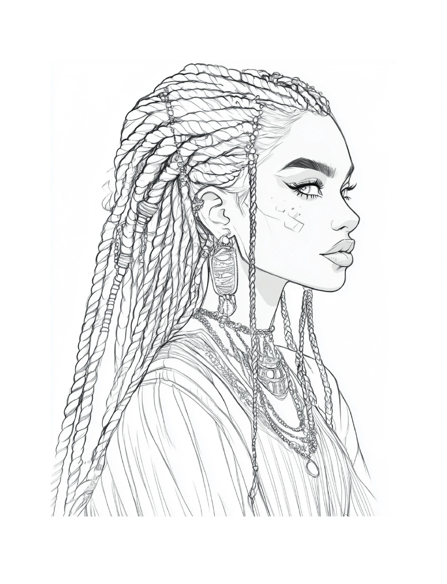 Seitenporträt mit langen Braids · PDF-Seite 23