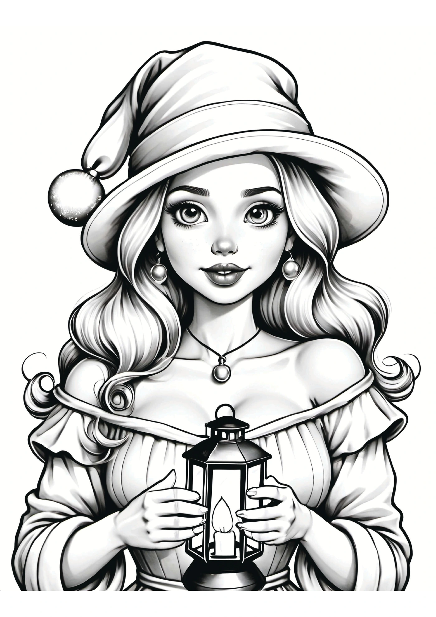 Frau mit Laterne und Weihnachtsmütze · PDF-Seite 13