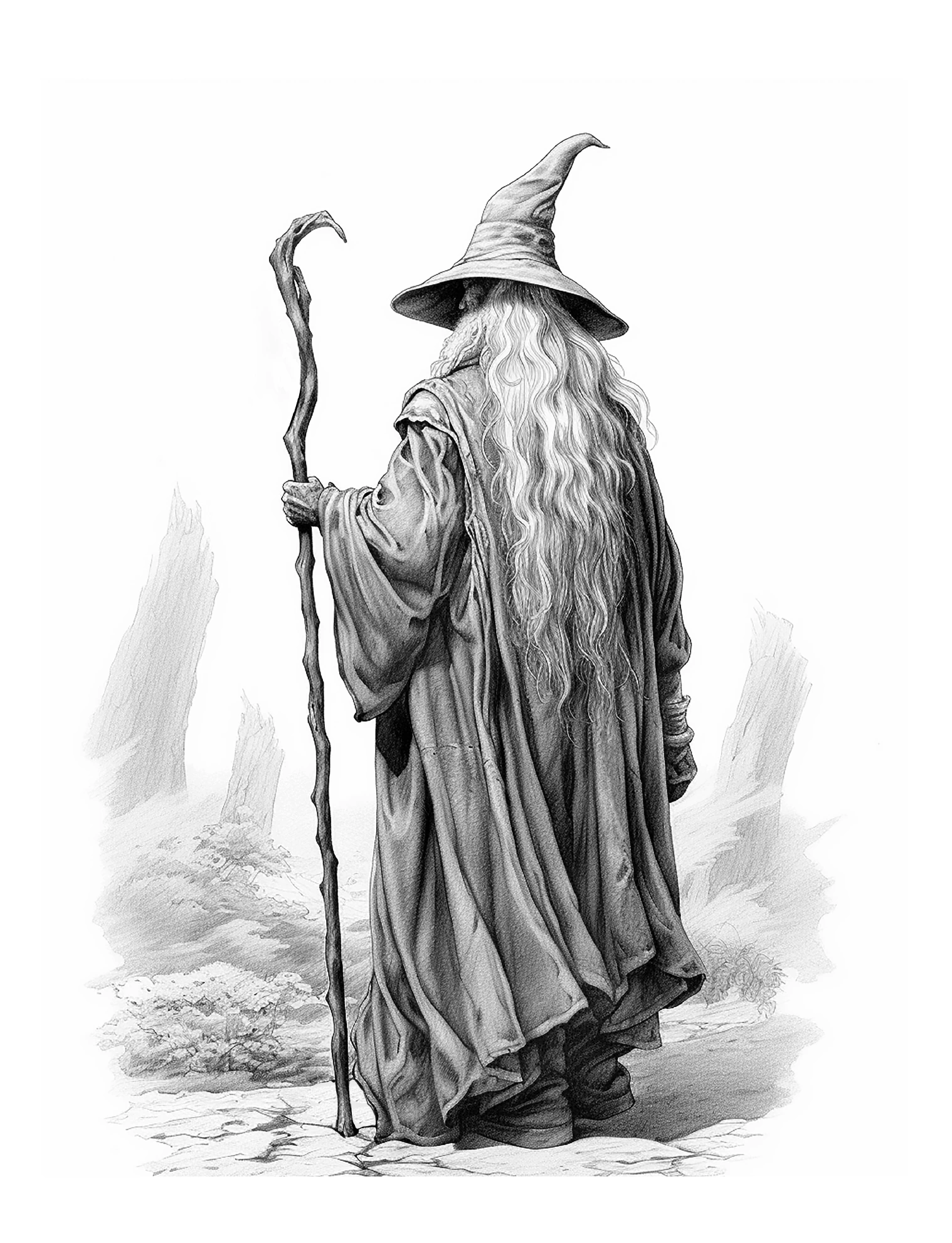 Magier mit spitzem Hut und Stab · PDF-Seite 25