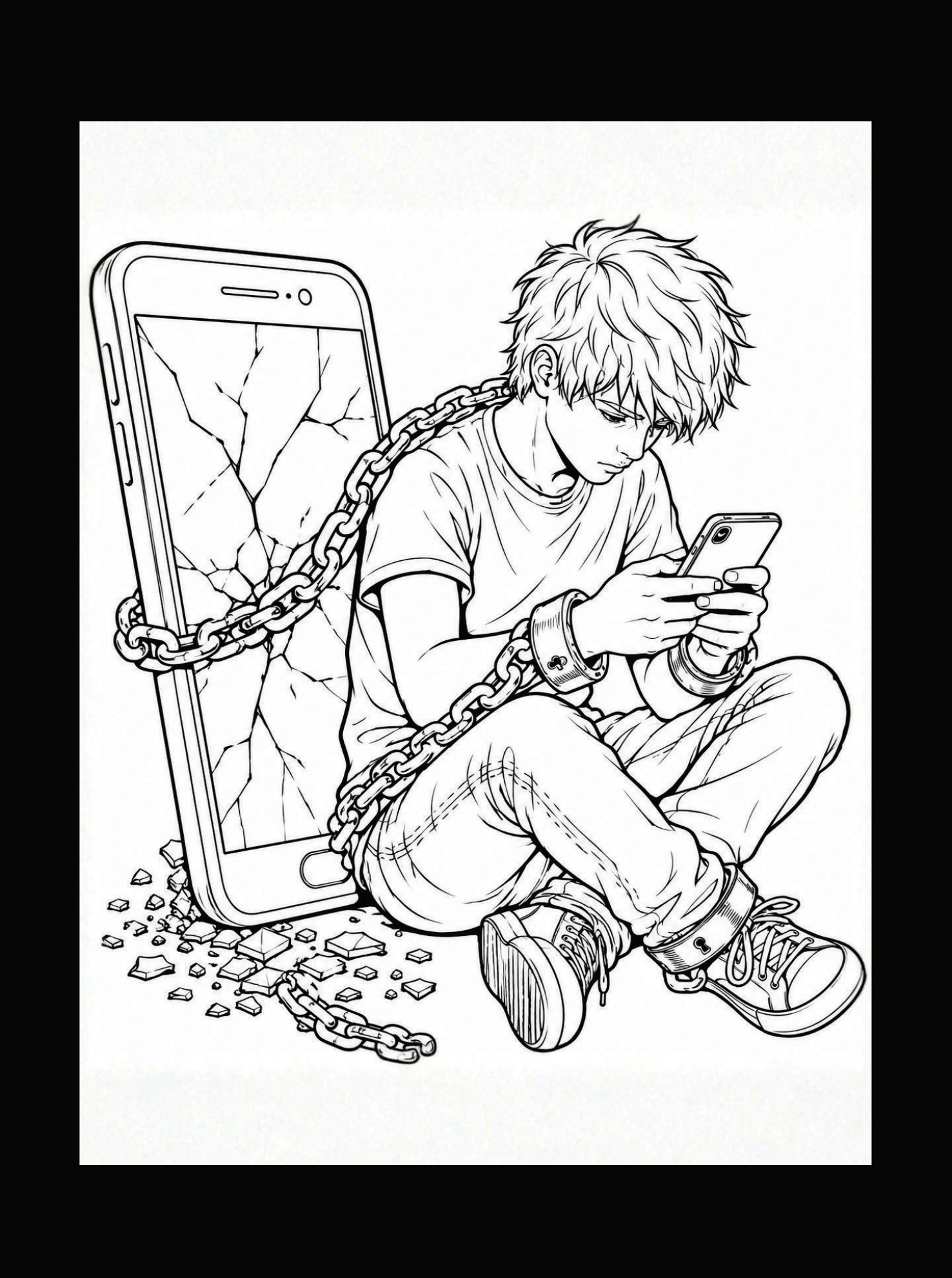 Junge mit Smartphone und zerbrochenem Bildschirm · PDF-Seite 3