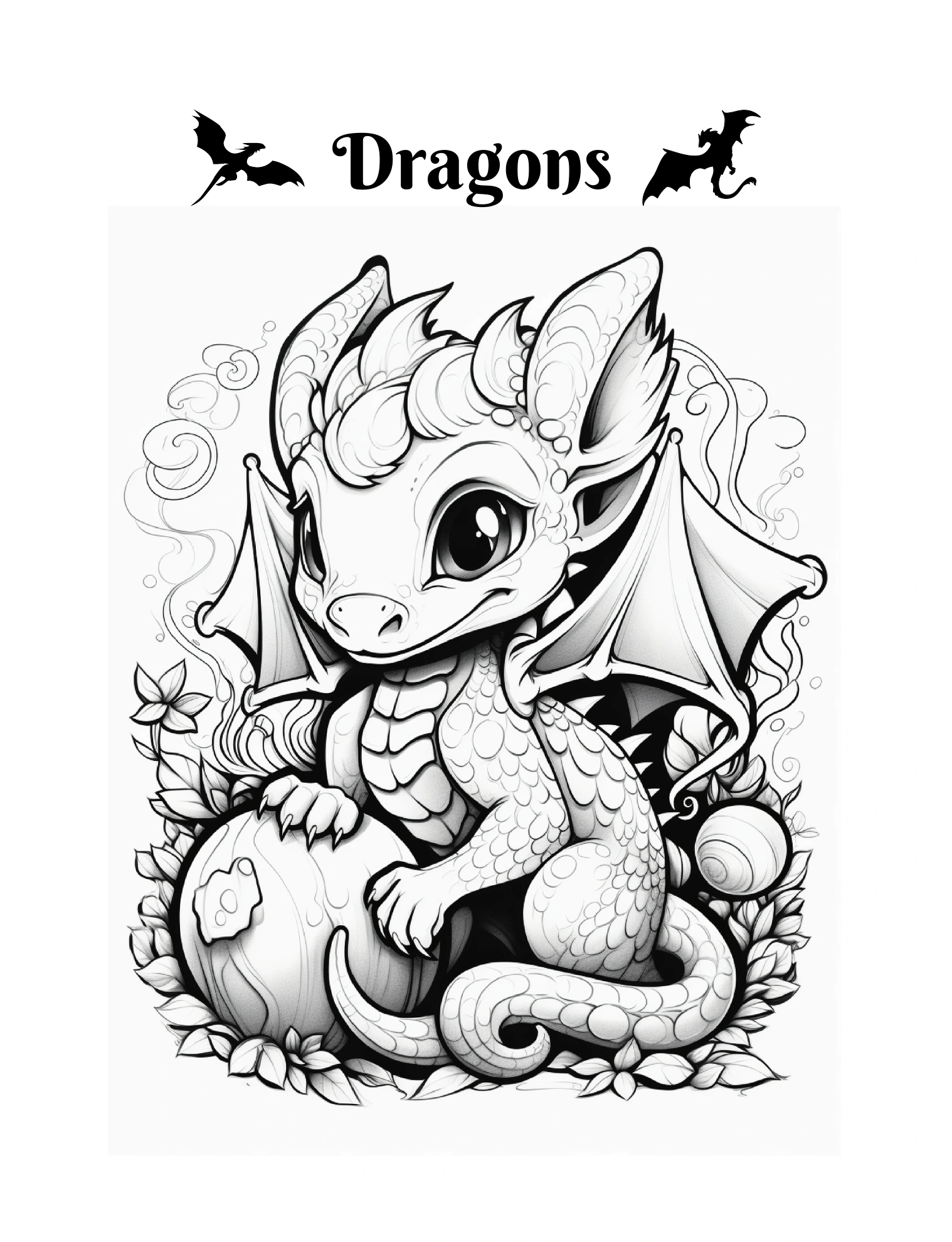 Kleiner geflügelter Drache auf einem Ei · PDF-Seite 53