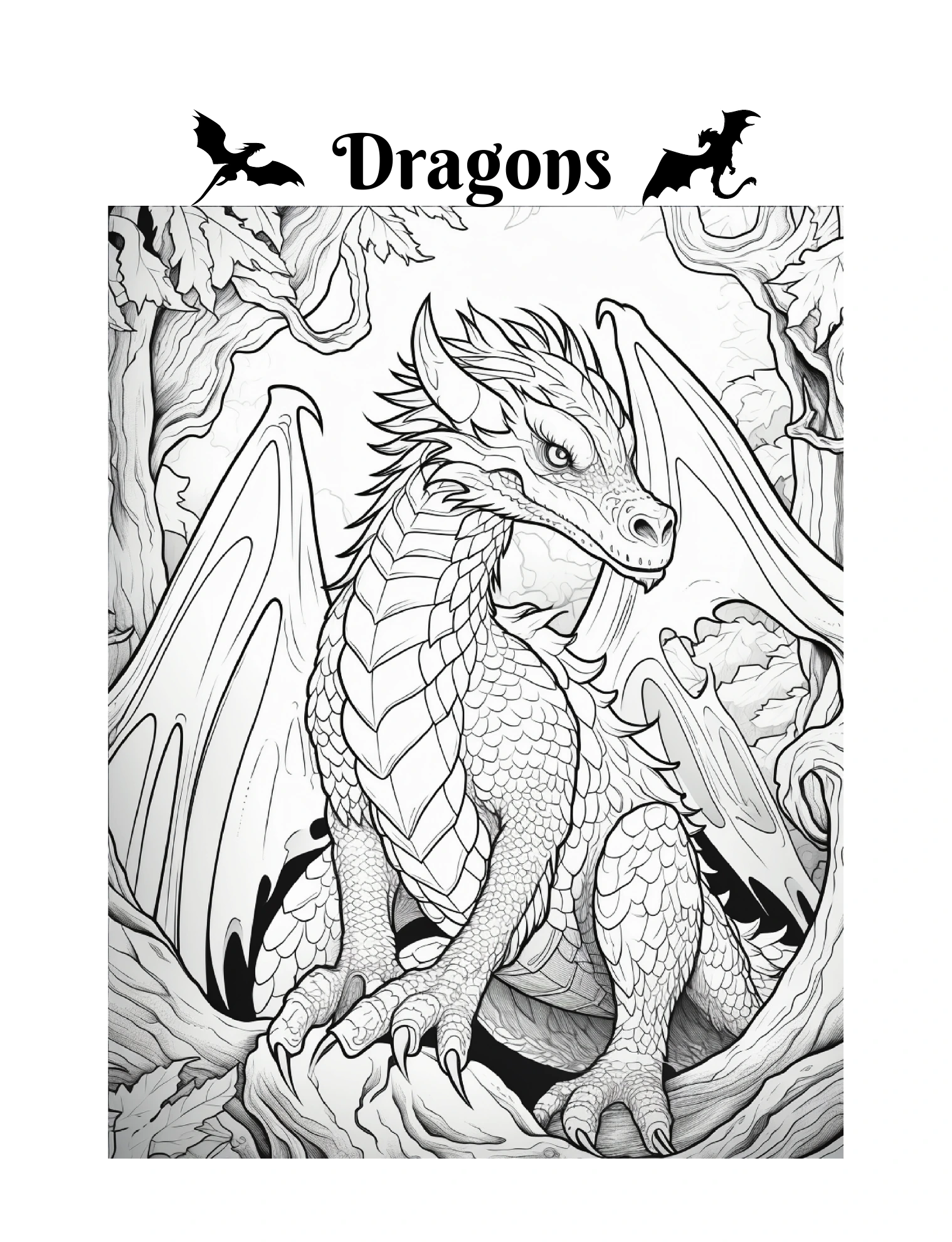 Geflügelter Drache in einer Waldkulisse · PDF-Seite 83