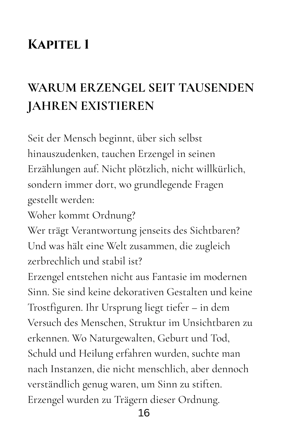 Kapitel 1: Warum Erzengel seit tausenden Jahren existieren · Buchseite 16