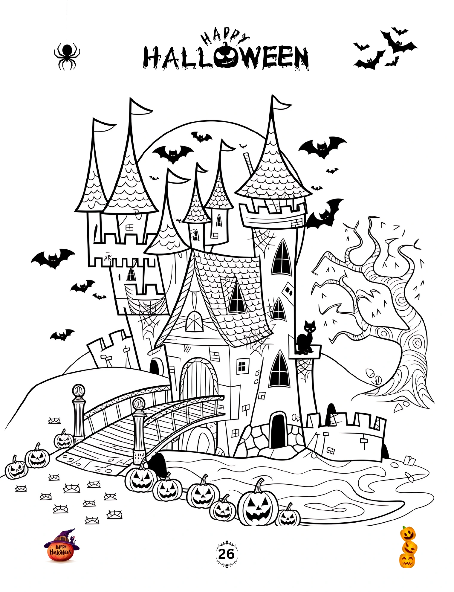 Spukschloss mit Kürbissen und Geist · PDF-Seite 53