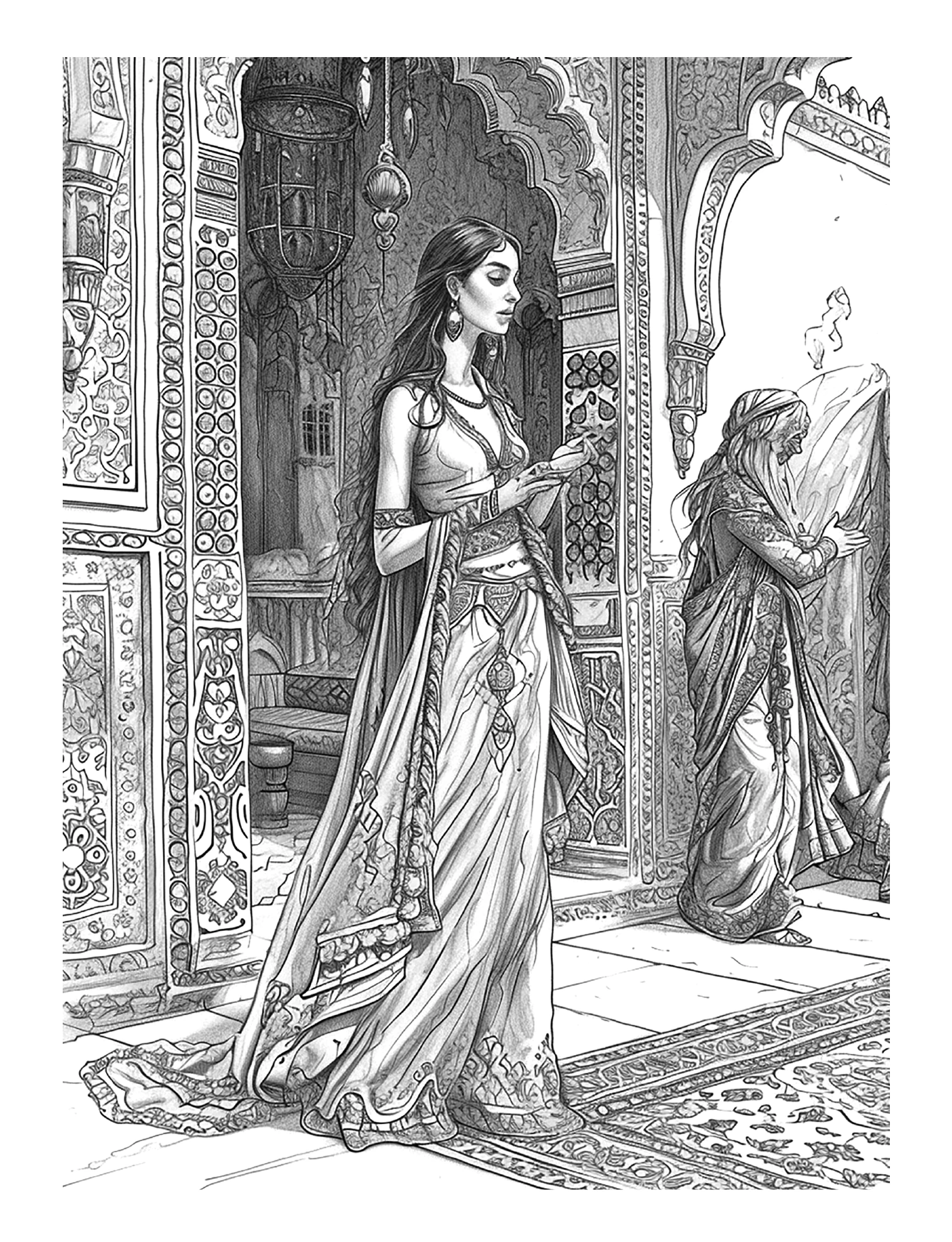 Bismillah · Figuren in einem ornamentierten Innenraum · PDF-Seite 9