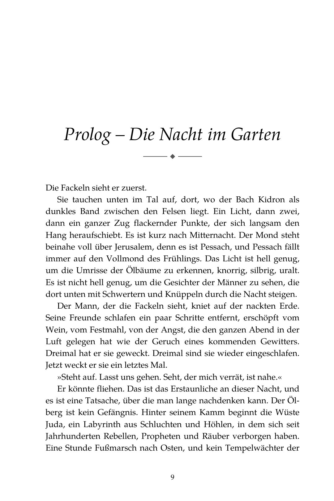 Prolog „Die Nacht im Garten“ · Buchseite 9