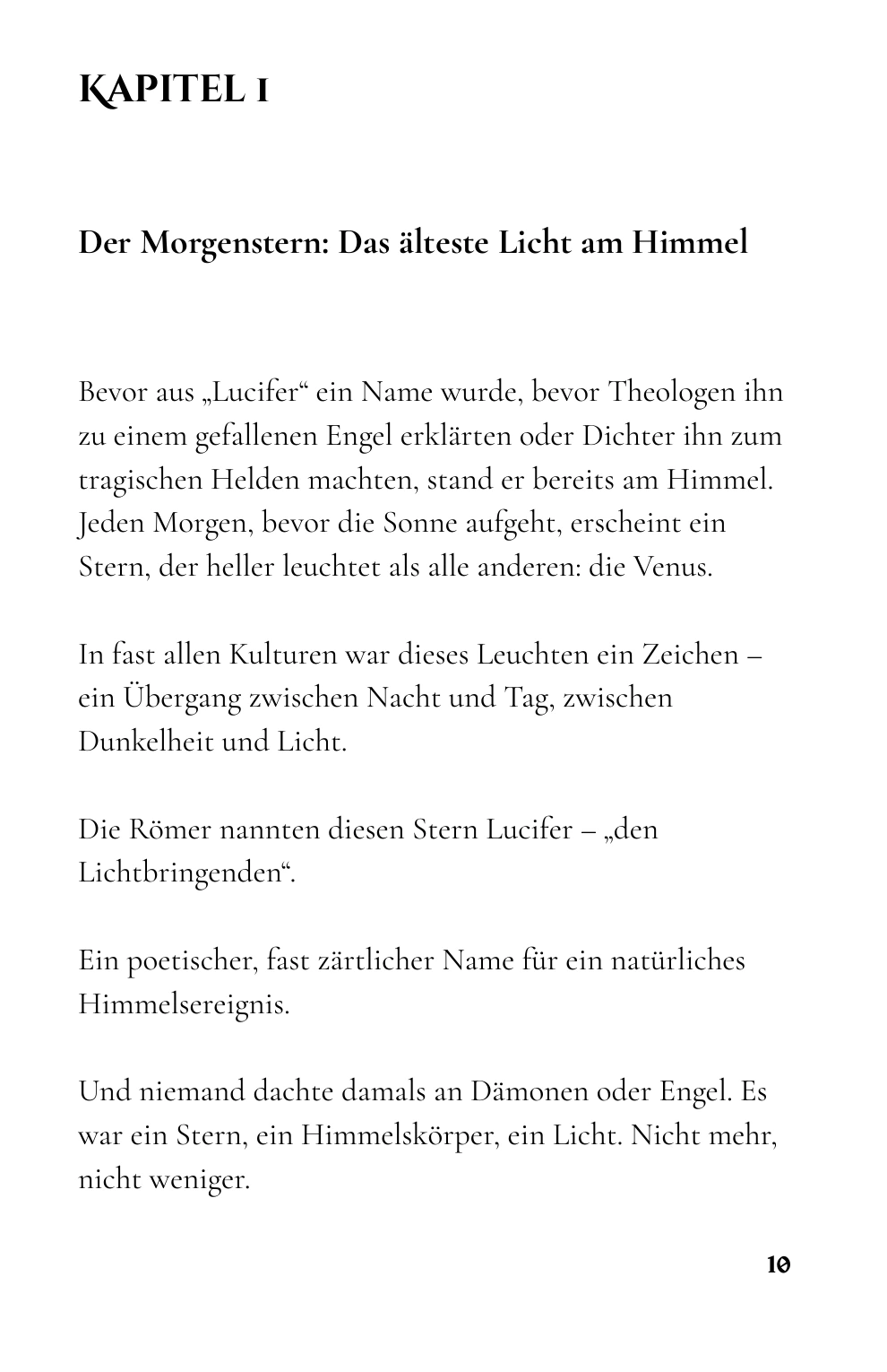 Kapitel 1: Der Morgenstern – Das älteste Licht am Himmel · Buchseite 10