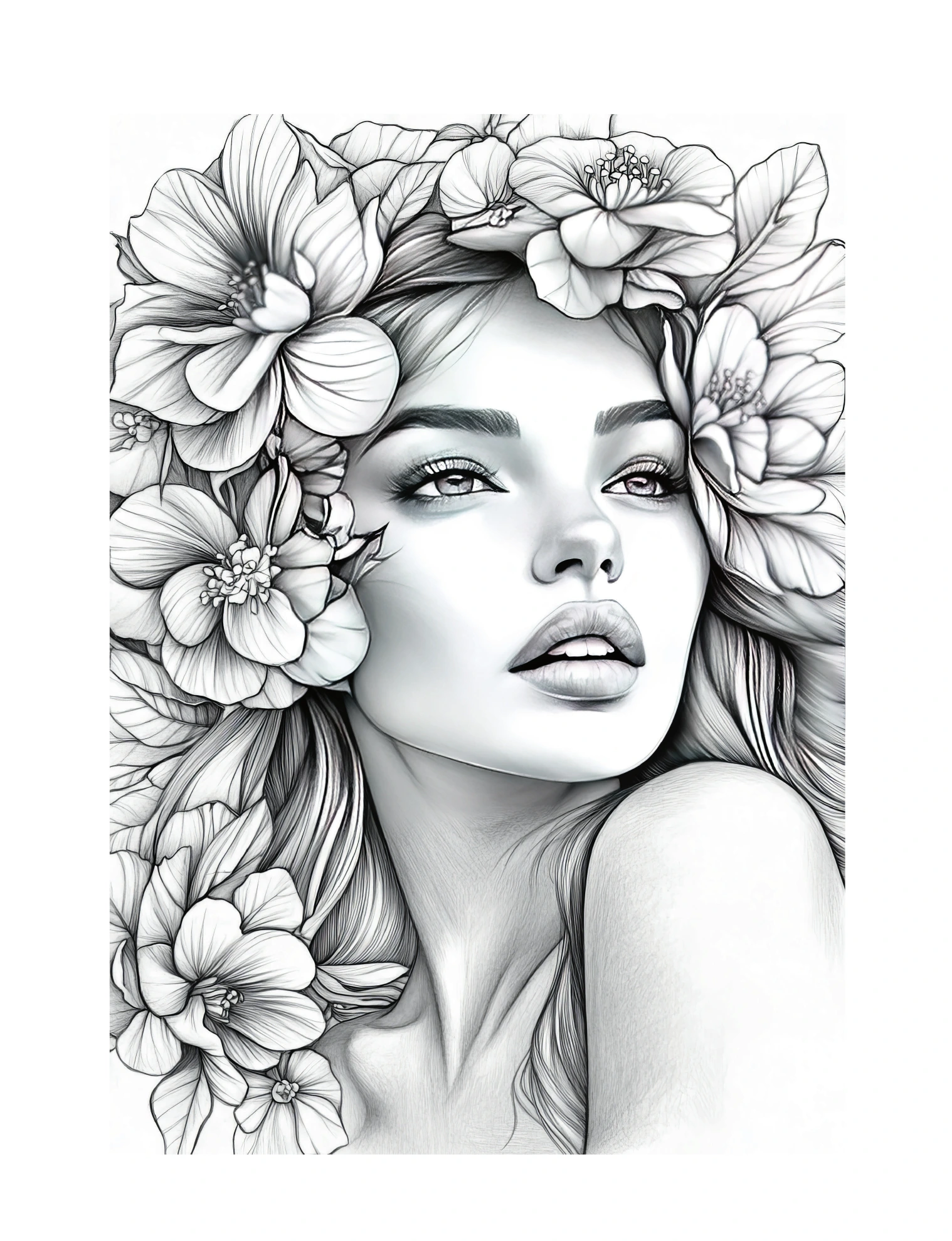 Frauenporträt mit üppigem Blumenkranz · PDF-Seite 103