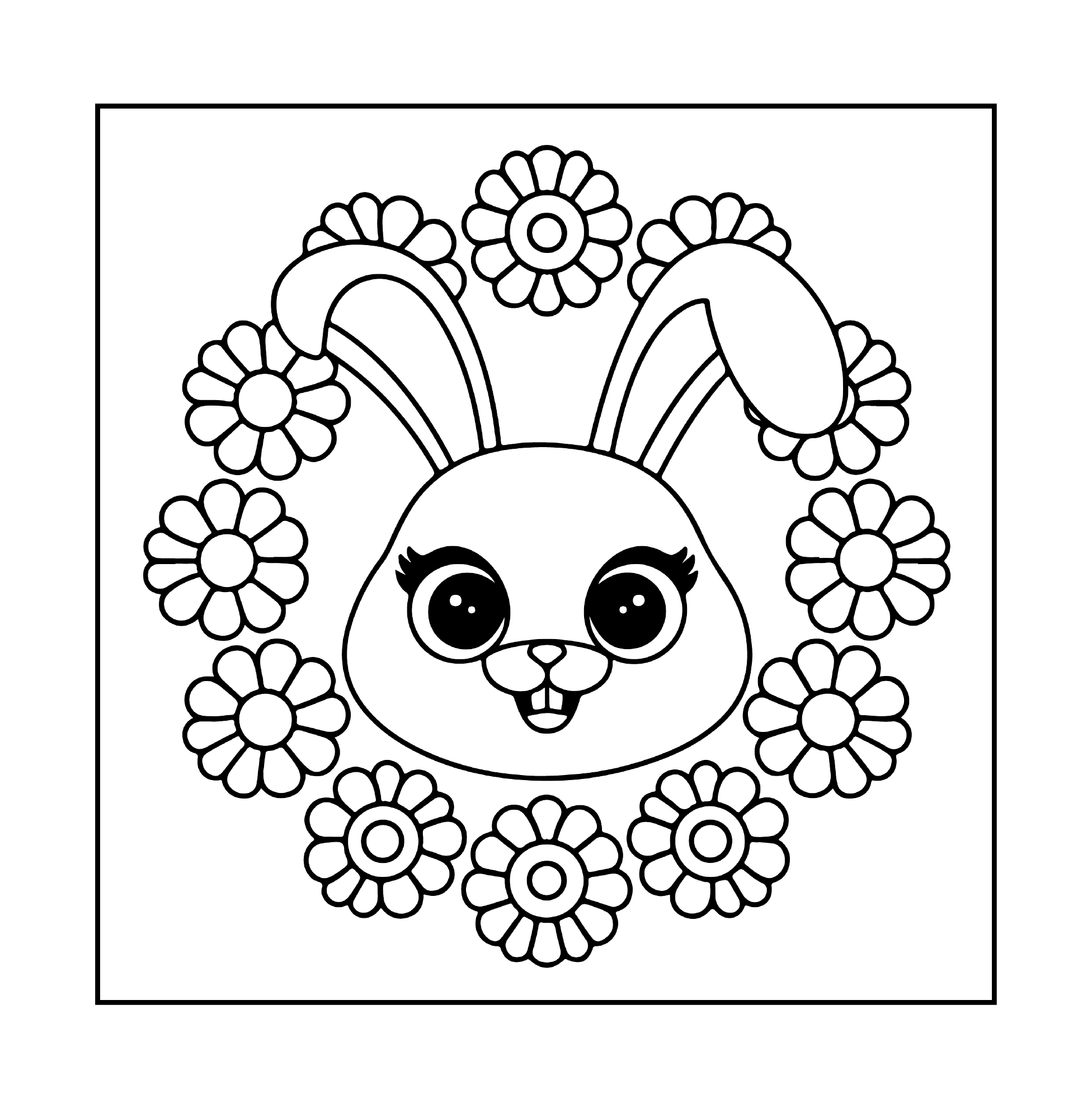 Hasengesicht in einem Blumenkranz · PDF-Seite 33