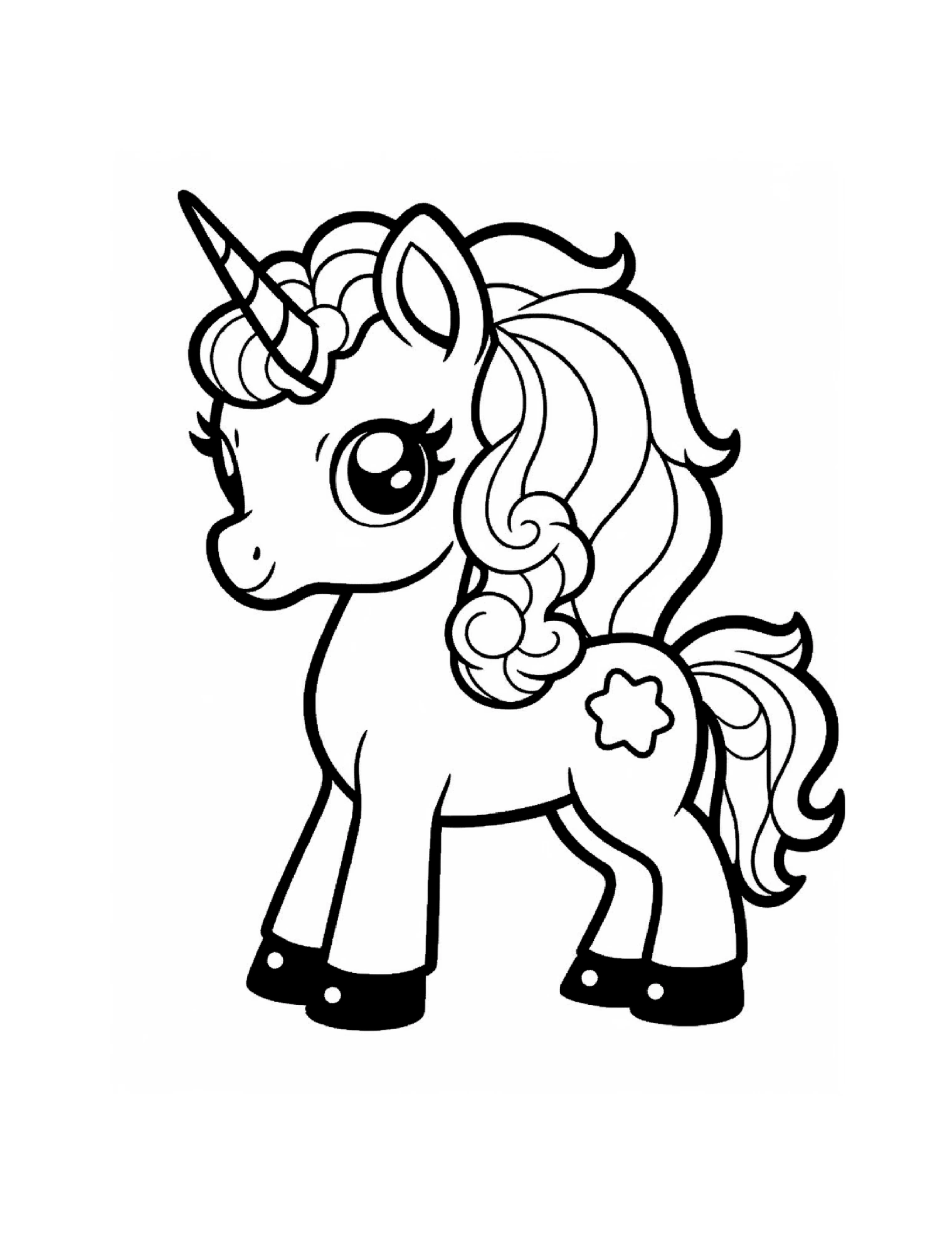 Kleines Einhorn mit Locken und großen Augen · PDF-Seite 81