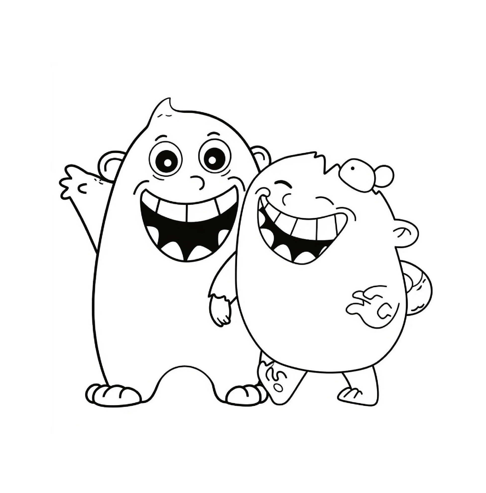 Zwei lachende Monster mit Hörnern und Flecken · PDF-Seite 3