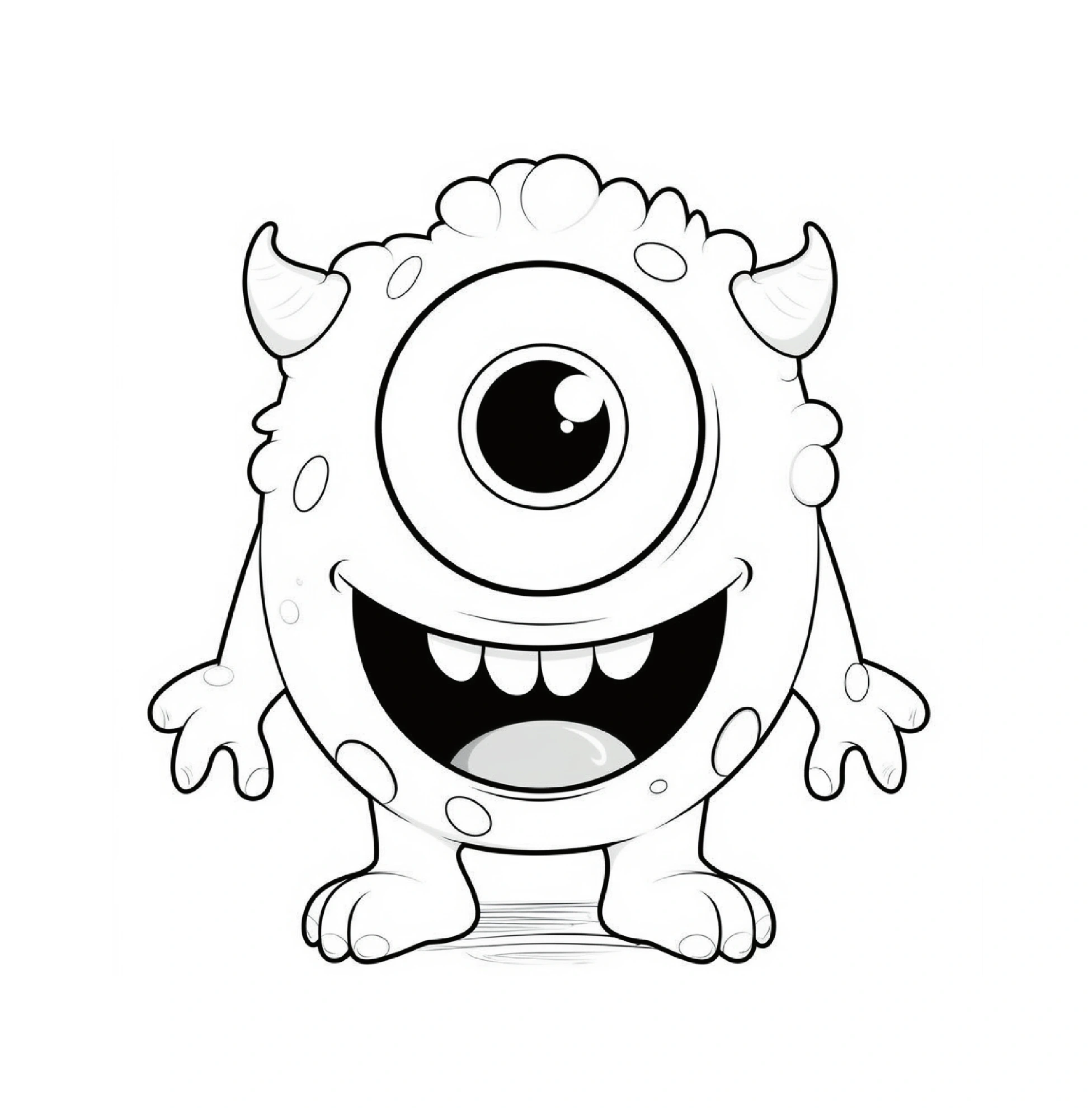 Einäugiges Monster mit Hörnern und breitem Lächeln · PDF-Seite 7