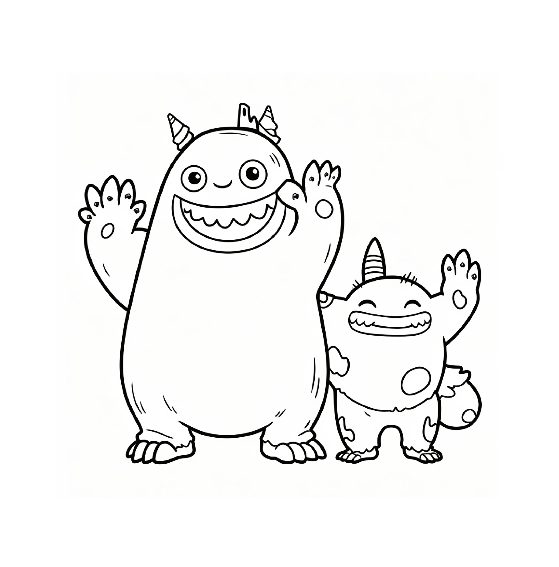Großes und kleines Monster winken gemeinsam · PDF-Seite 13