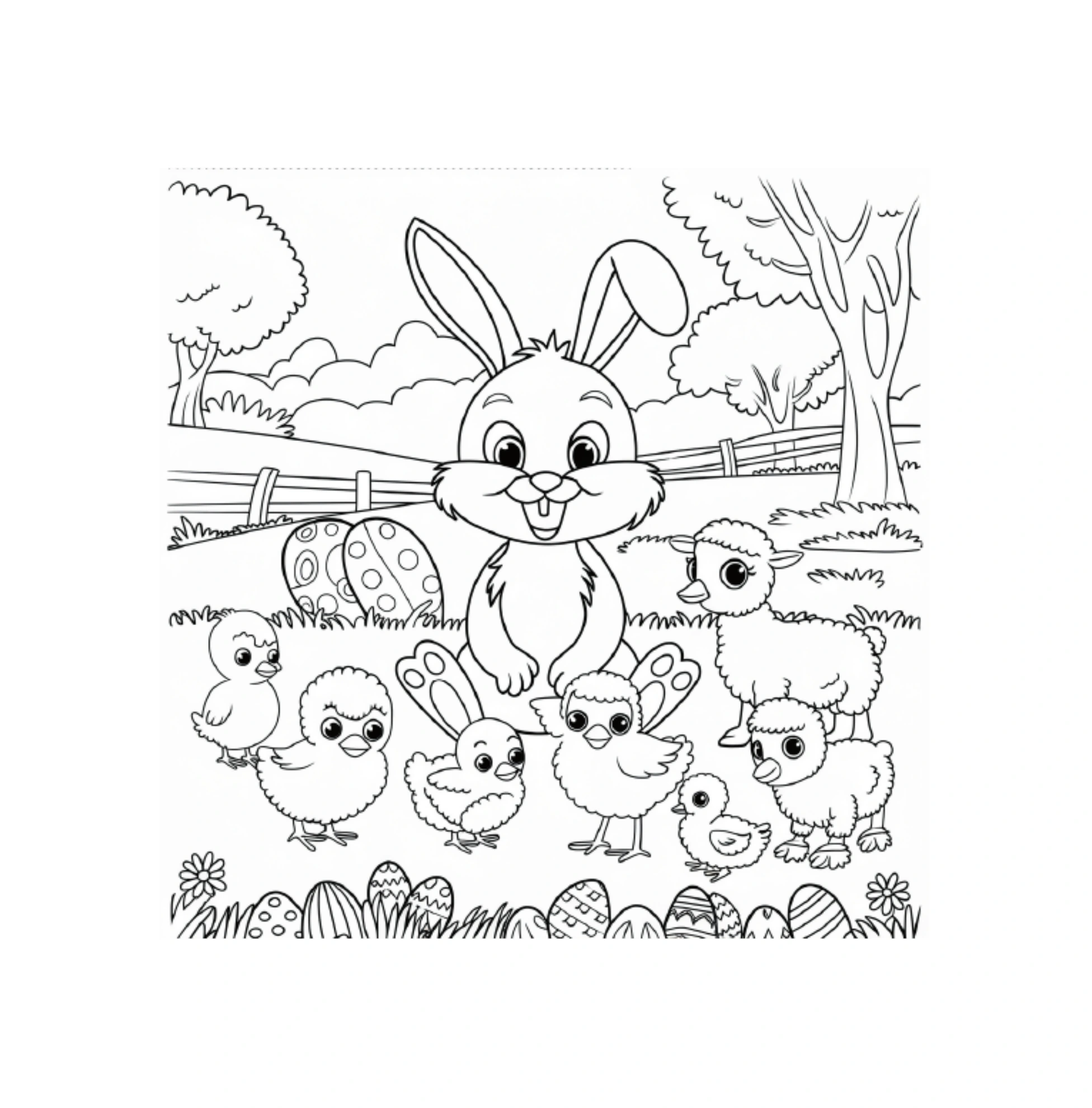 Osterhase mit Küken im Grünen · PDF-Seite 53
