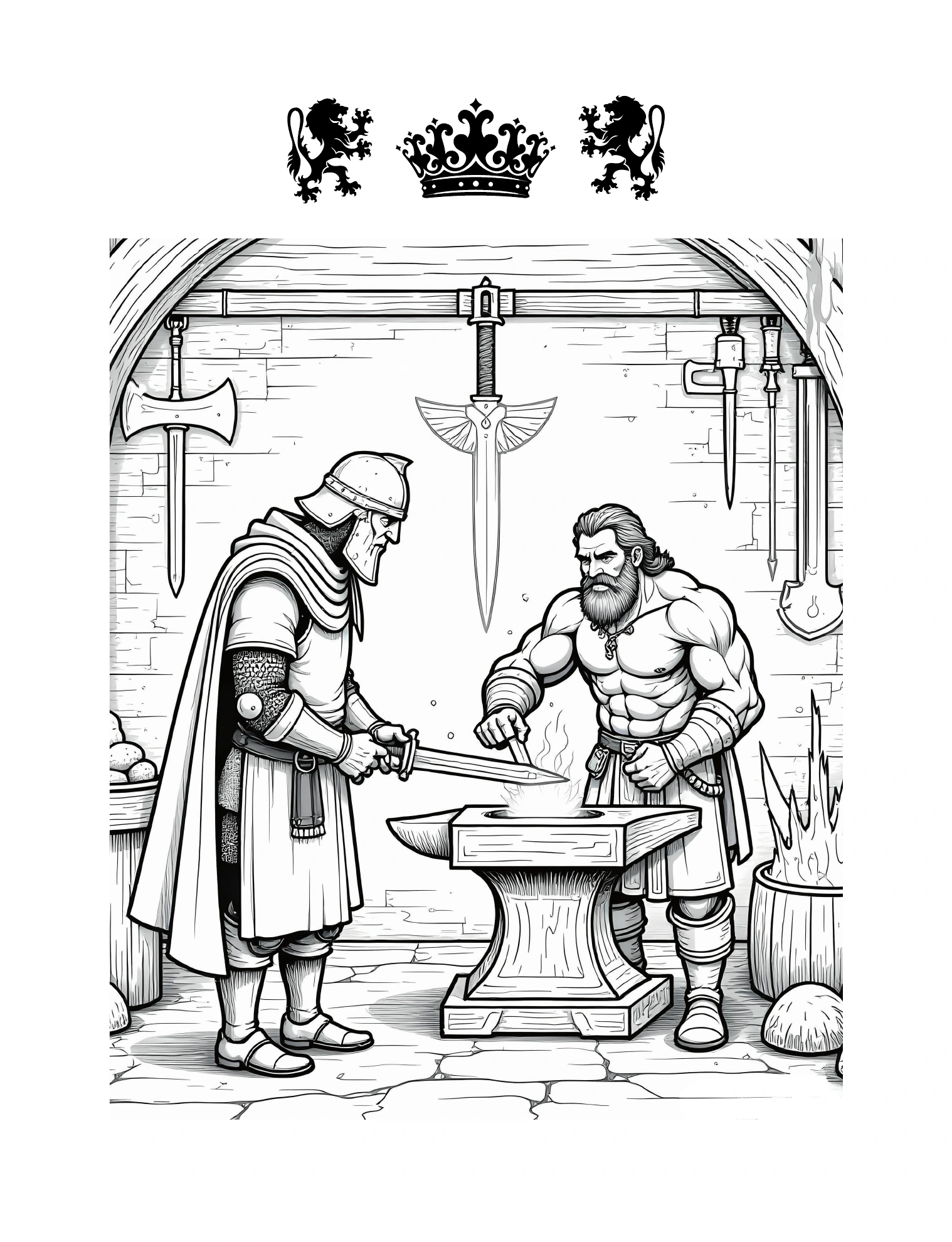 Ritter bei einem Schmied am Amboss · PDF-Seite 43
