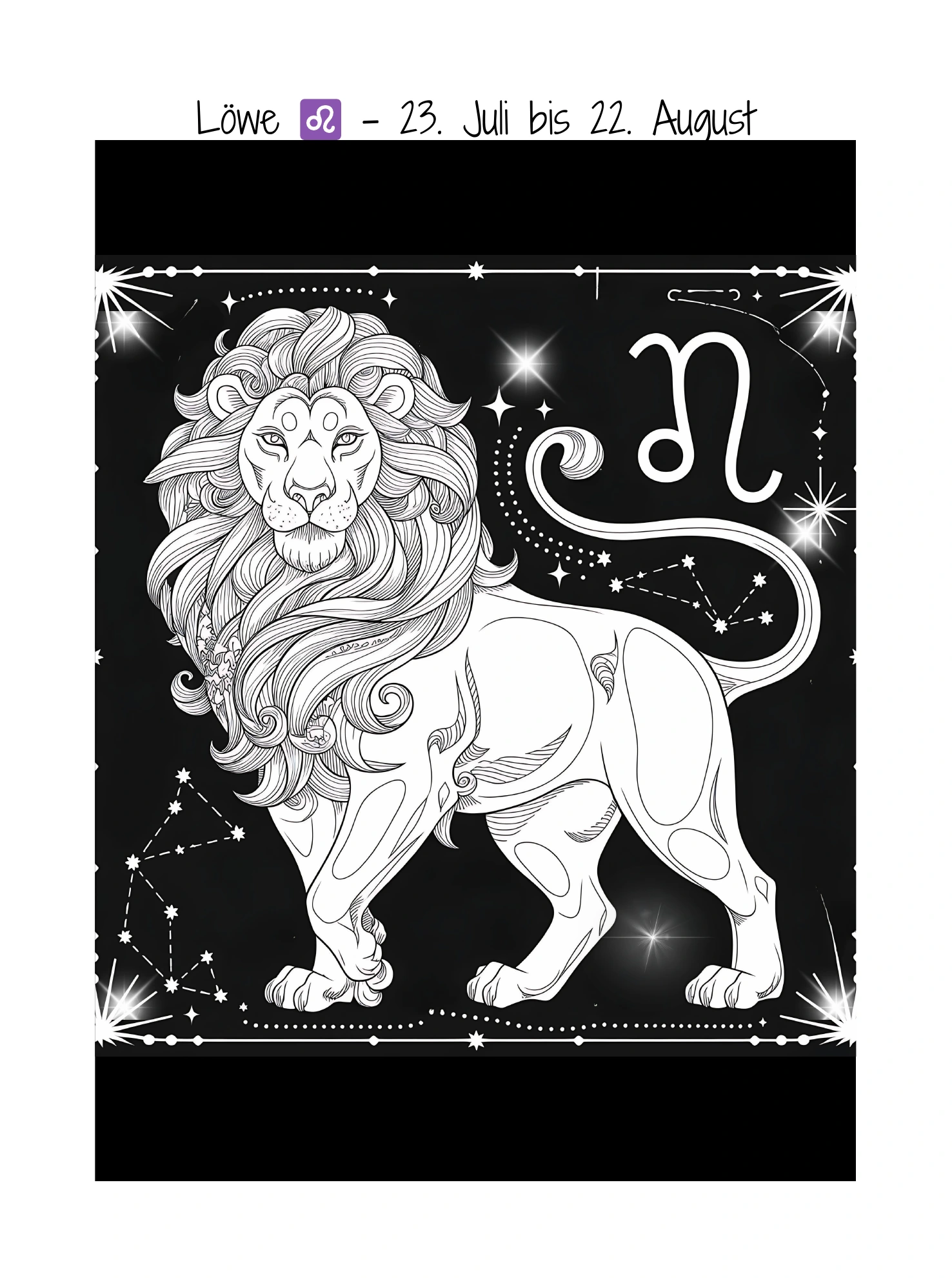 Löwe – Ausmalmotiv · PDF-Seite 49