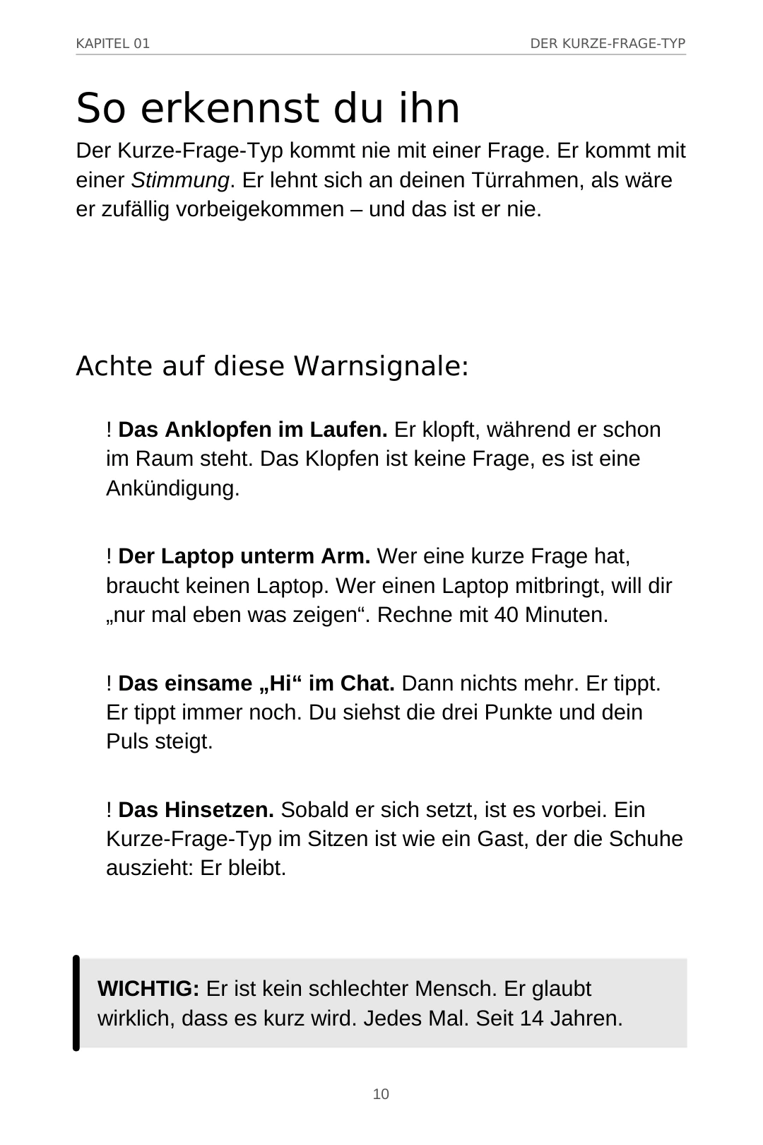 So erkennst du ihn · Buchseite 10