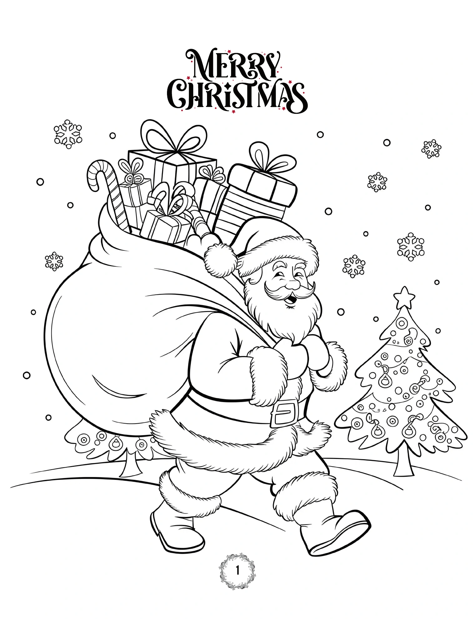 Weihnachtsmann mit Geschenkesack · PDF-Seite 3
